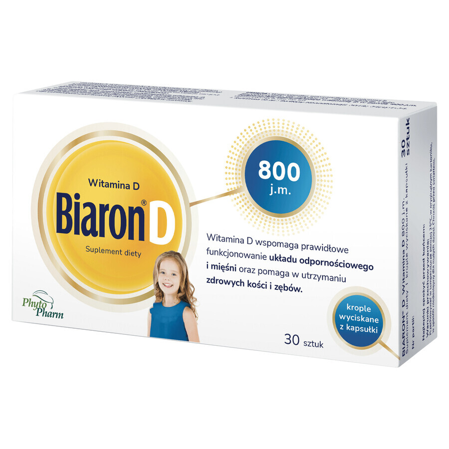 Biaron D, vitamine D 800 IE, 30 afneembare capsules