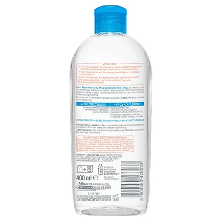 Mixa Optimal Tolerance, Micellar lotion, sensitive skin, 400 ml
