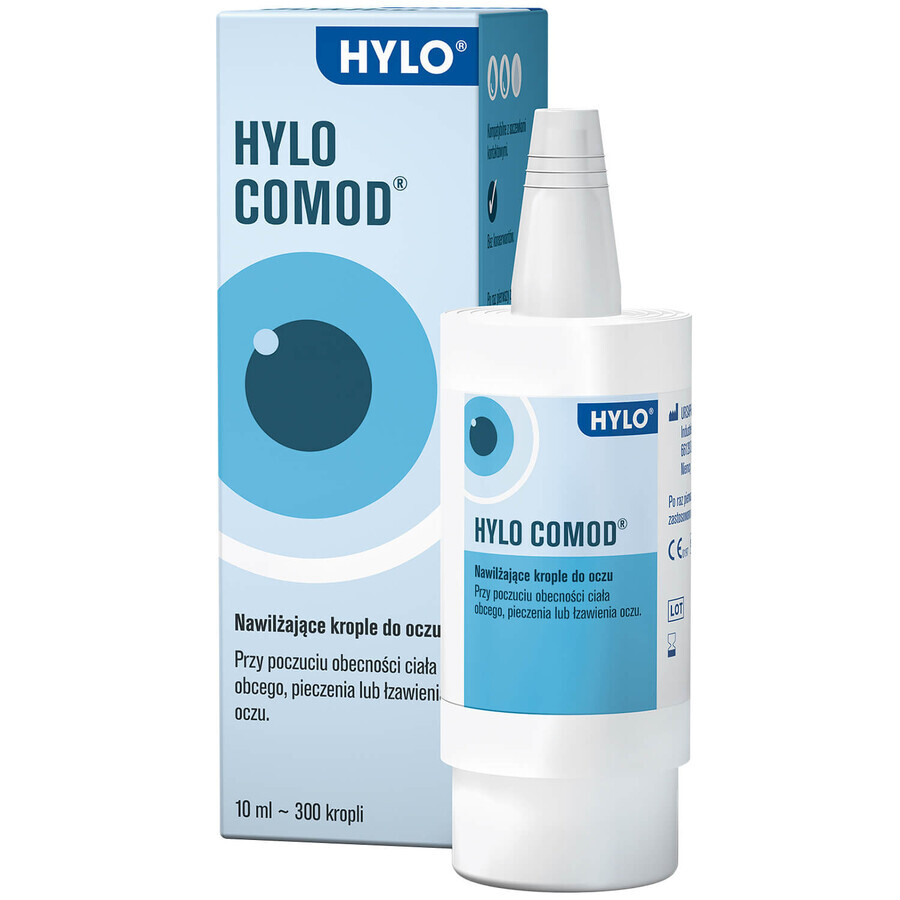 Hylo Comod, hydraterende oogdruppels, zonder bewaarmiddelen, 10 ml