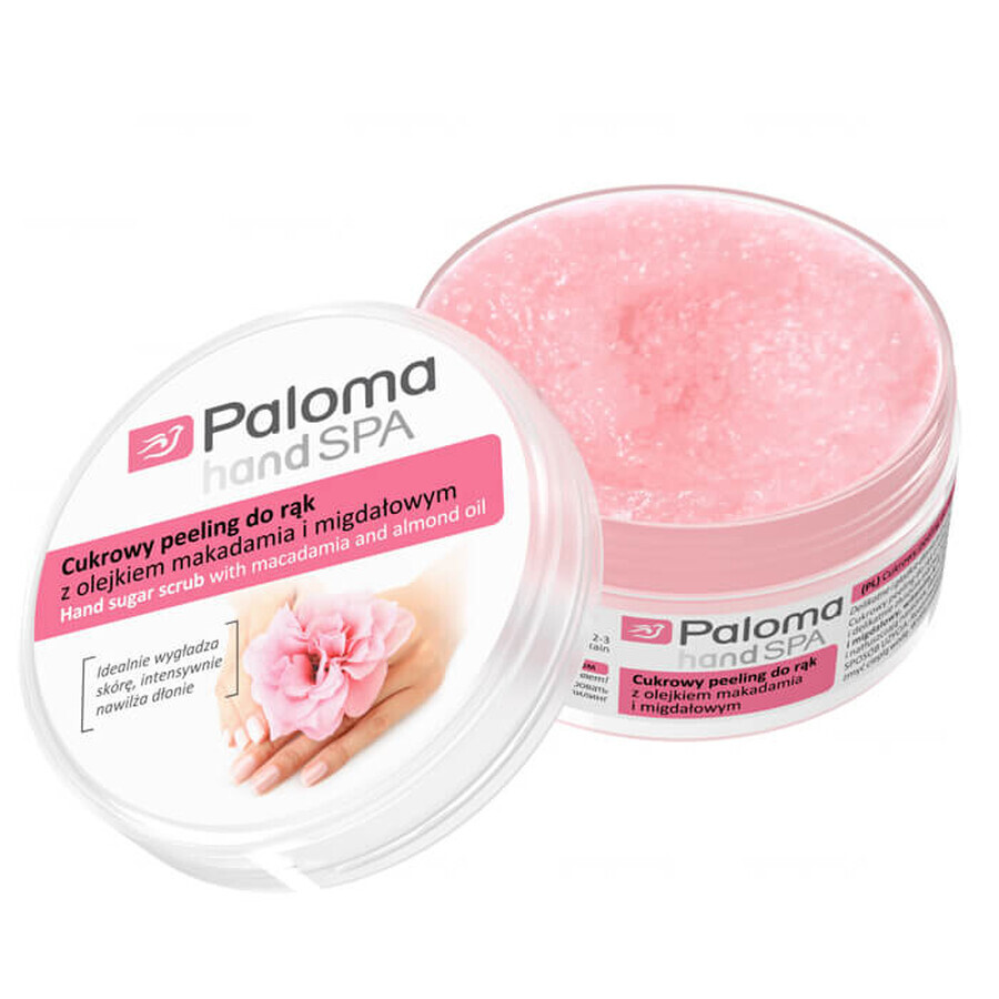 Paloma HandSpa, exfoliante de manos de azúcar con macadamia y aceite de almendras, 125 ml