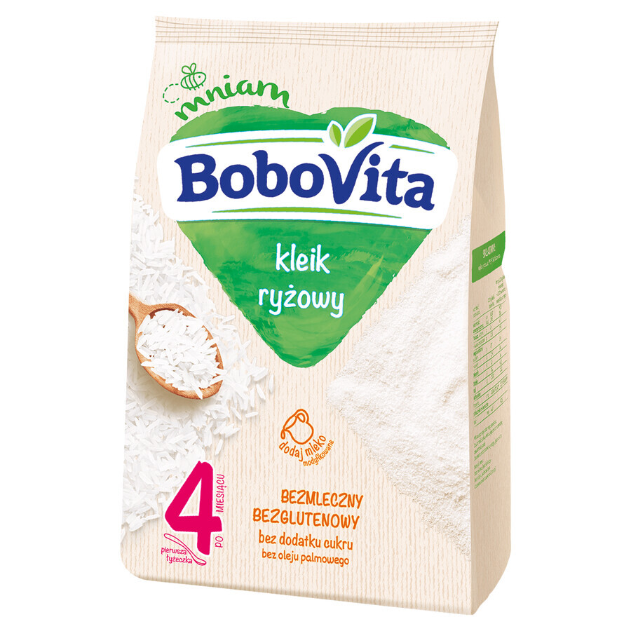 BoboVita Rijstpap, zuivelvrij, glutenvrij, zonder toegevoegde suiker, na 4 maanden, 160 g