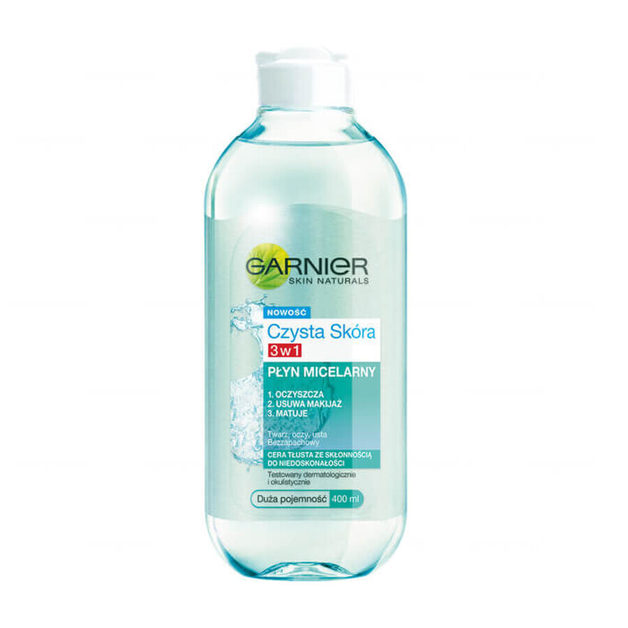 Garnier Clean Skin, Micellaire lotion 3in1, vette, gemengde huid met neiging tot imperfecties, 400 ml