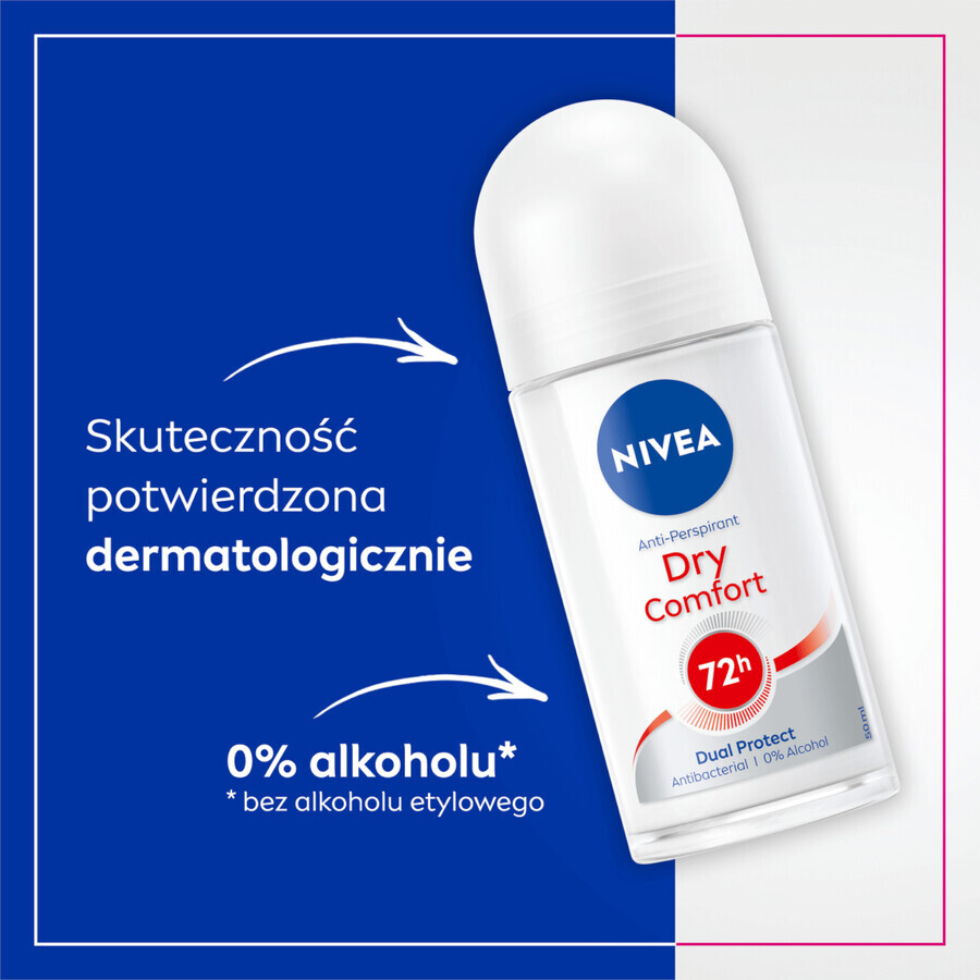 Nivea, Roll-on Antitranspirant, Dry Comfort, 50 ml