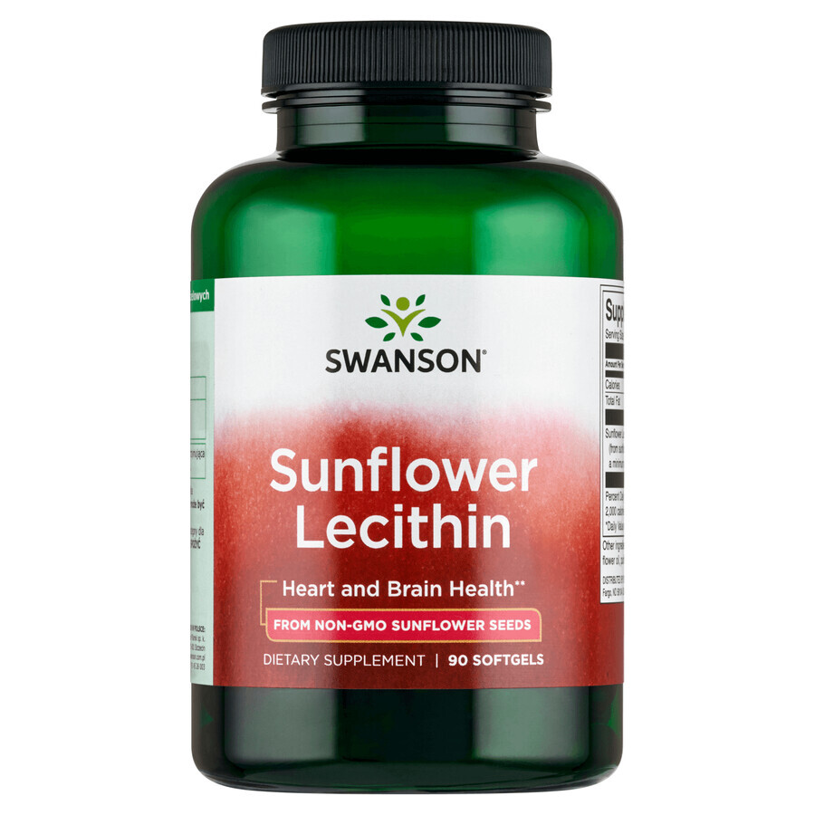 Swanson, Lécithine de Tournesol, lécithine de tournesol 1200 mg, 90 gélules