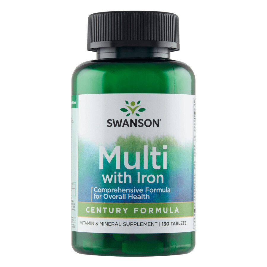 Swanson Century Formula Multi met IJzer, multivtiamine met ijzer, 130 tabletten