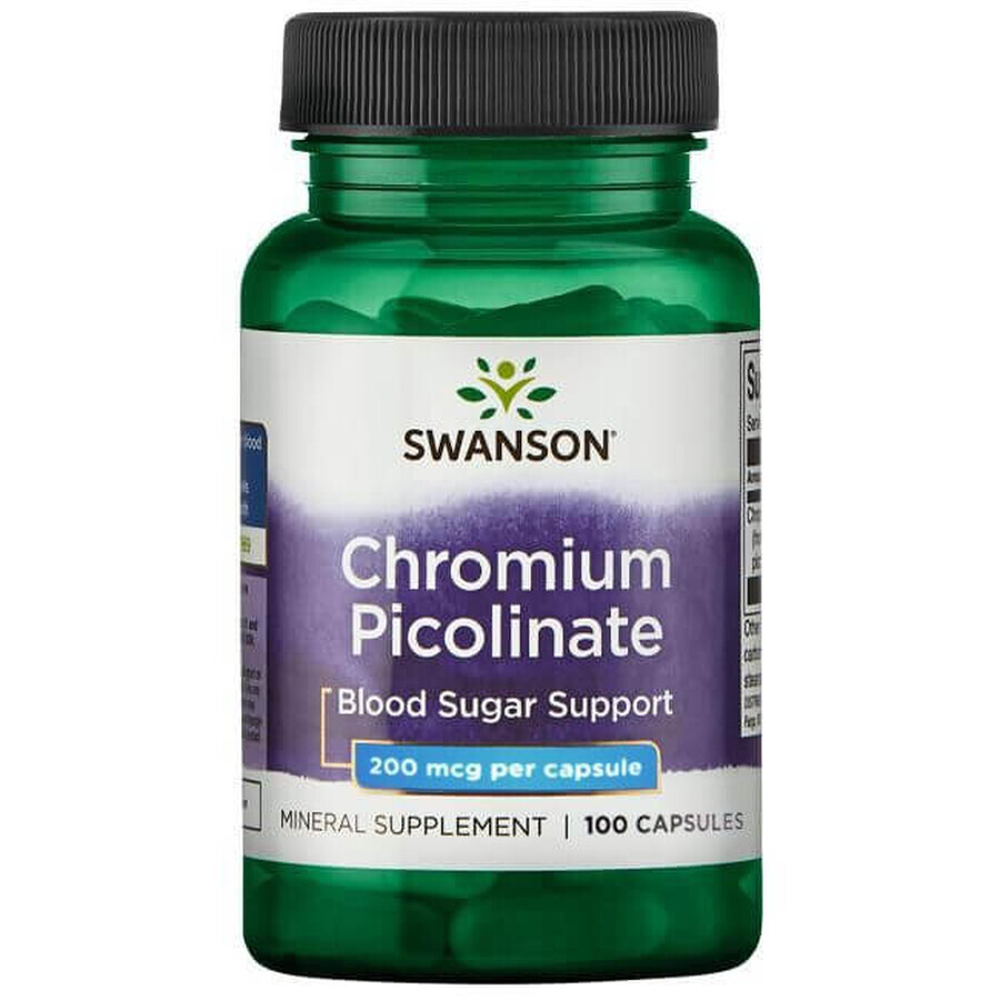 Swanson Chroom Picoliante, chroom 200 µg, 200 capsules