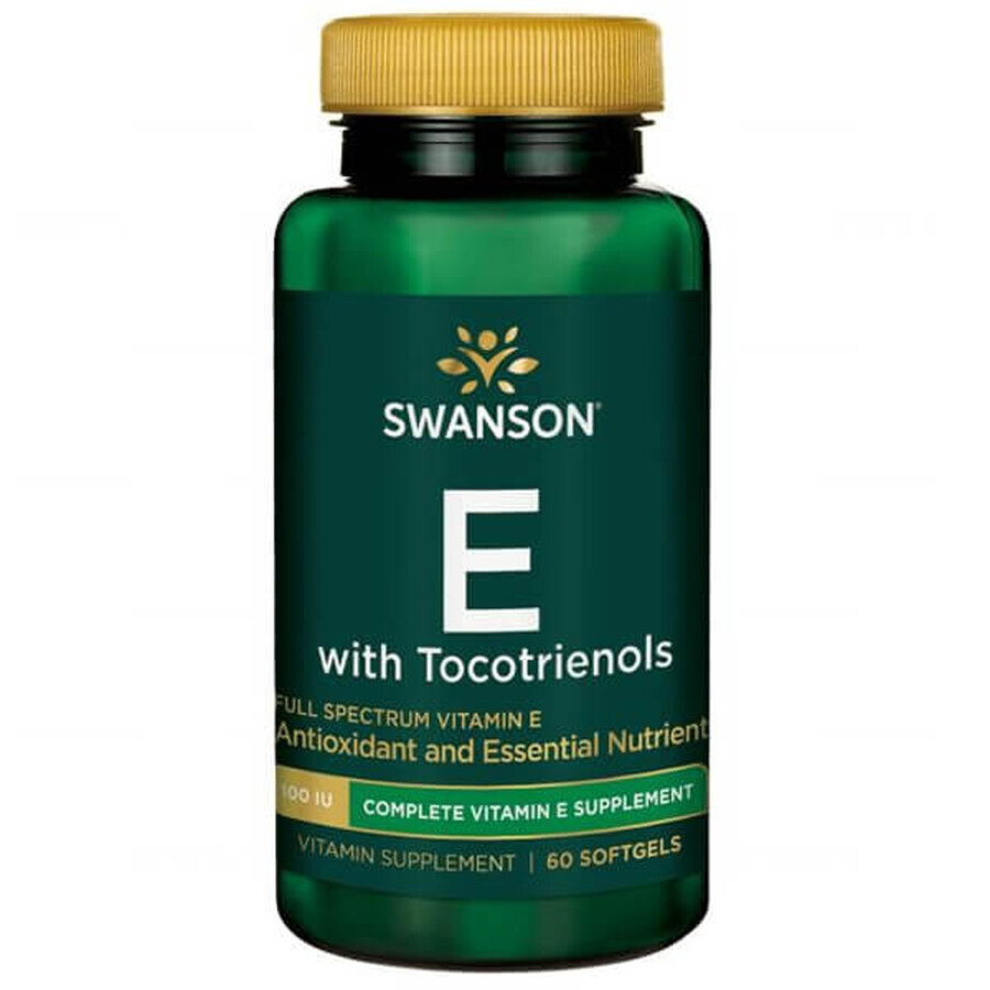 Swanson E cu Tocotrienoli, vitamina E și tocotrienoli, 60 capsule