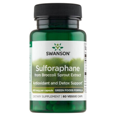 Swanson Sulforafaan, sulforafaan, 60 plantaardige capsules