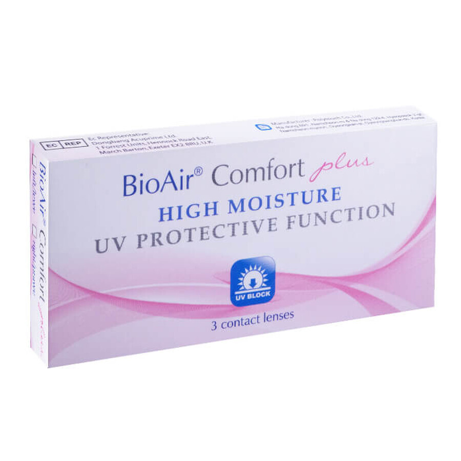 BioAir Comfort Plus, contact lenses, 30 days, -1.25, 3 pcs.