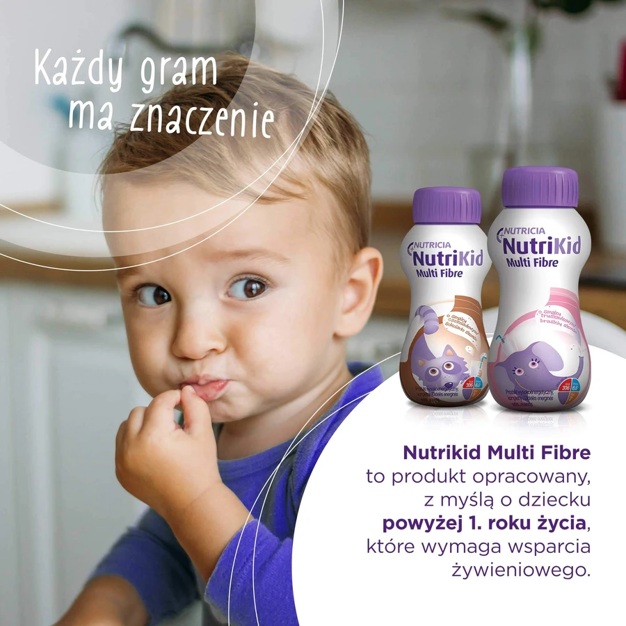 NutriKid Multi Fibre, voedingspreparaat voor kinderen vanaf 1 jaar, chocoladesmaak, 200 ml