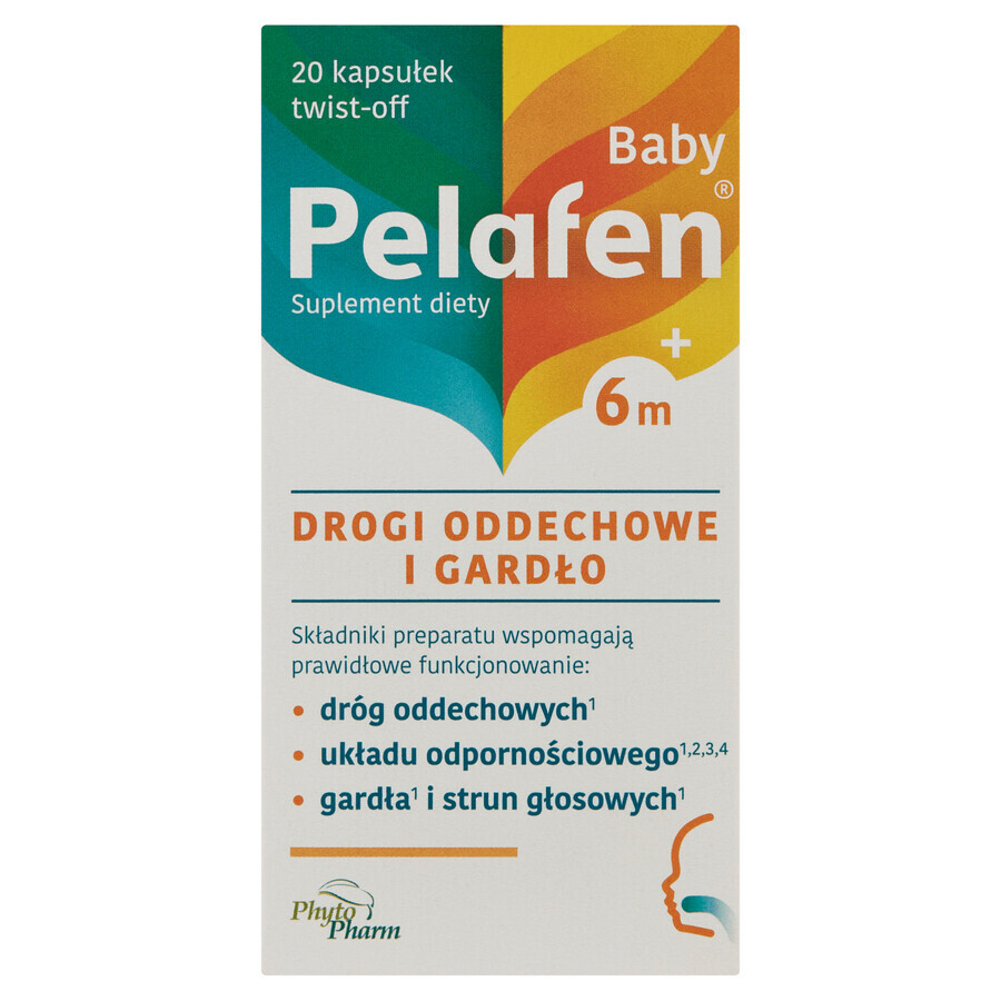 Pelafen Baby 6m+, voor kinderen vanaf 6 maanden, vruchtensmaak, 20 draaibare capsules 