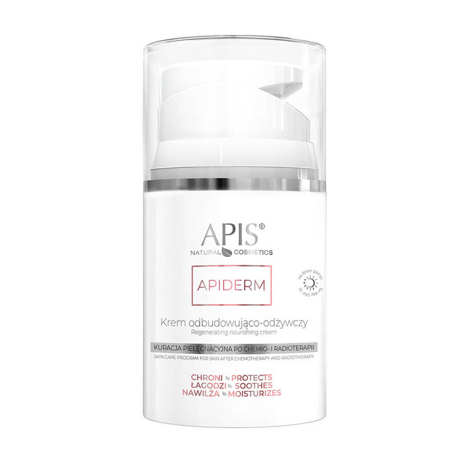 Apiderm, herstellende en revitaliserende crème, dagcrème, verzorgende behandeling na chemotherapie en radiotherapie, 50 ml