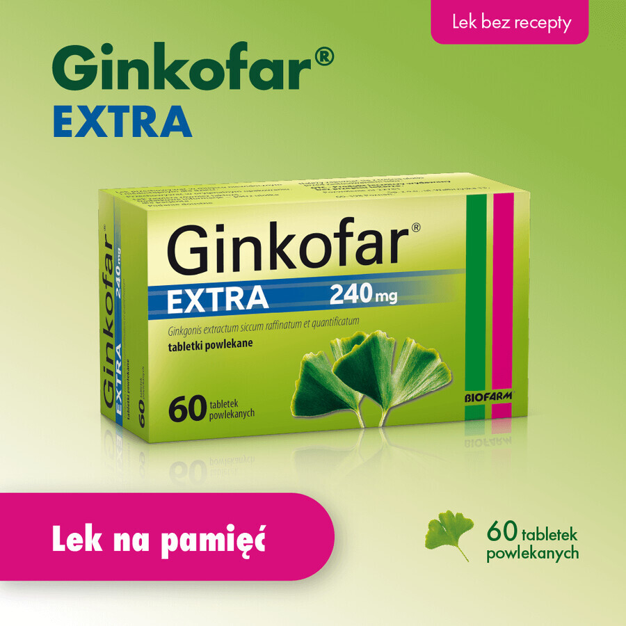 Ginkofar Extra 240 mg, 60 filmomhulde tabletten