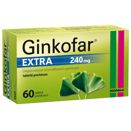 Ginkofar Extra 240 mg, 60 filmomhulde tabletten