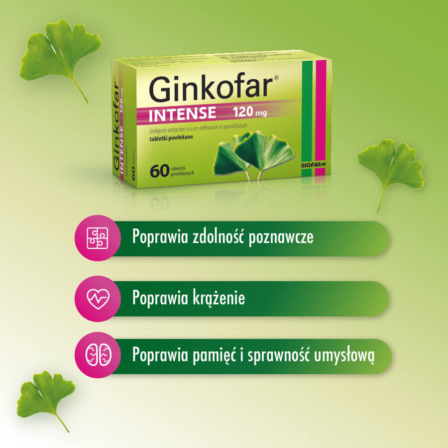 Ginkofar Intense 120 mg, 60 filmomhulde tabletten