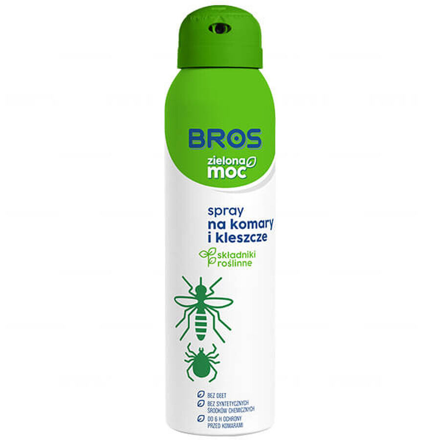 Bros Zielona Moc, spray para mosquitos y garrapatas, sin DEET, 90 ml