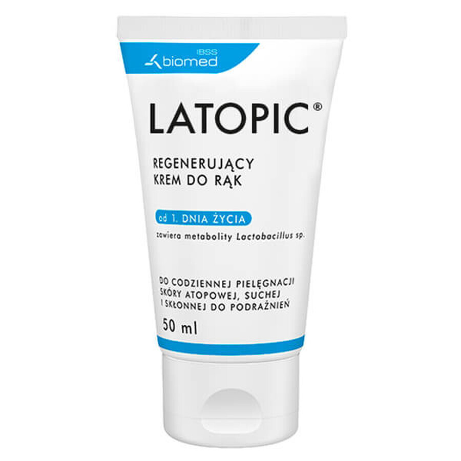 Latopic, regenerierende Handcreme ab Tag 1, atopische Haut, 50 ml