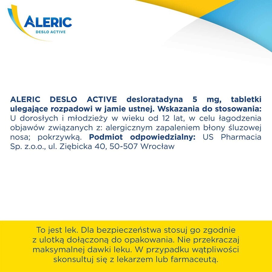 Aleric Deslo Active 5 mg, 10 comprimate cu dezintegrare orală