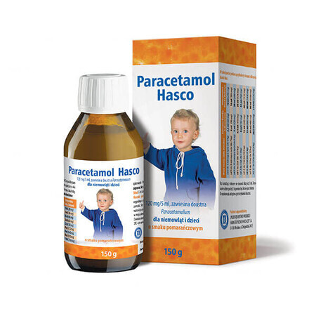 Paracetamol Hasco 120 mg/ 5 ml, oral suspension for infants and children, orange flavor, 150 g