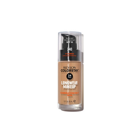 Revlon ColorStay, fond de teint pour peaux mixtes et grasses, No. 340, Early Tan, avec pompe, 30 ml