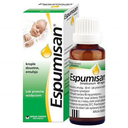 Espumisan 40 mg/ml, druppels voor oraal gebruik, emulsie voor kinderen vanaf 1 maand, 30 ml