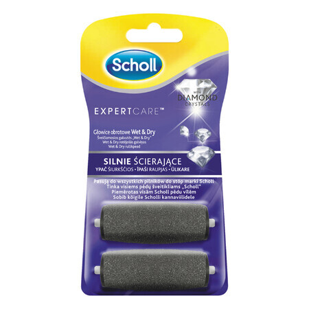 Scholl Expert Care, verwisselbare Wet &amp; Dry Zeer sterk schurende roterende koppen met diamantkristallen, 2 stuks