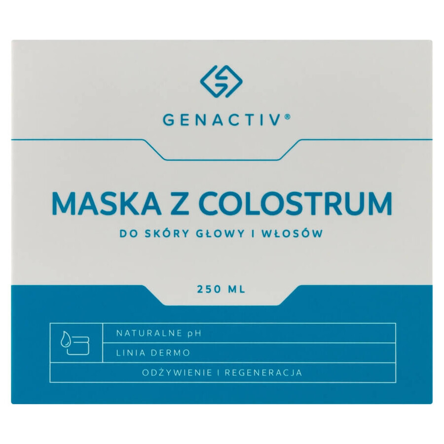 Genactiv, colostrum masker voor hoofdhuid en haar, 250 ml