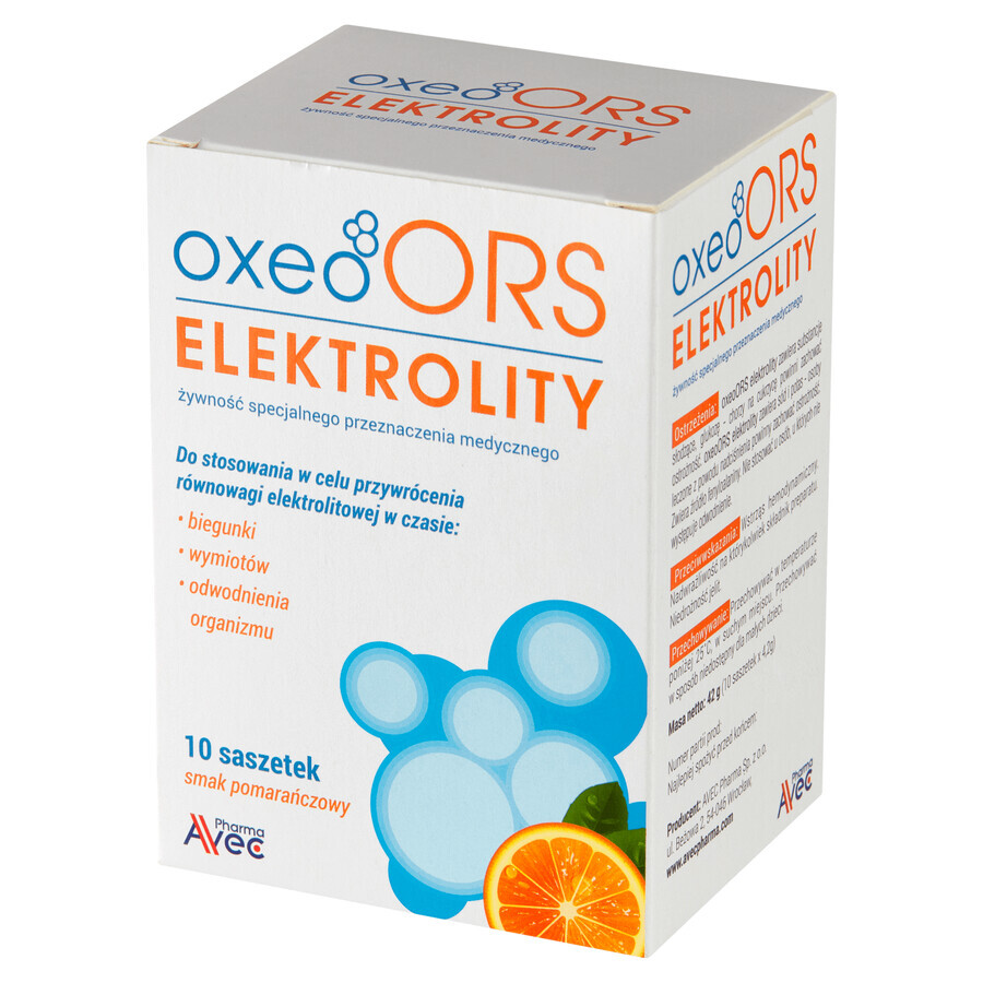 Oxeo ORS Elektrolyten, sinaasappelsmaak, 4,2 g x 10 sachets