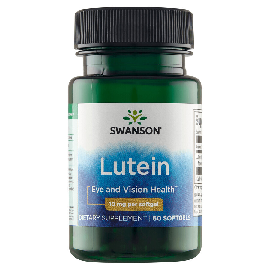 Swanson Luteïne, luteïne 10 mg, 60 gelcapsules