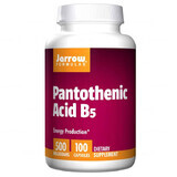 Jarrow Formulas Pantotheenzuur B5, pantotheenzuur 500 mg, 100 capsules