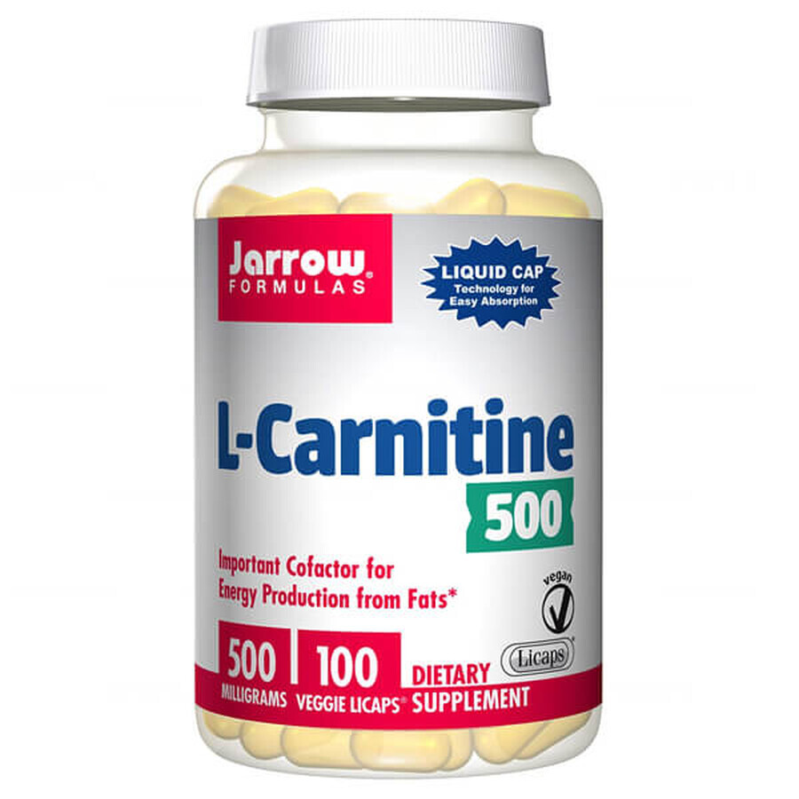 Jarrow Formulas L-Carnitine 500, L-carnitine, 100 plantaardige capsules