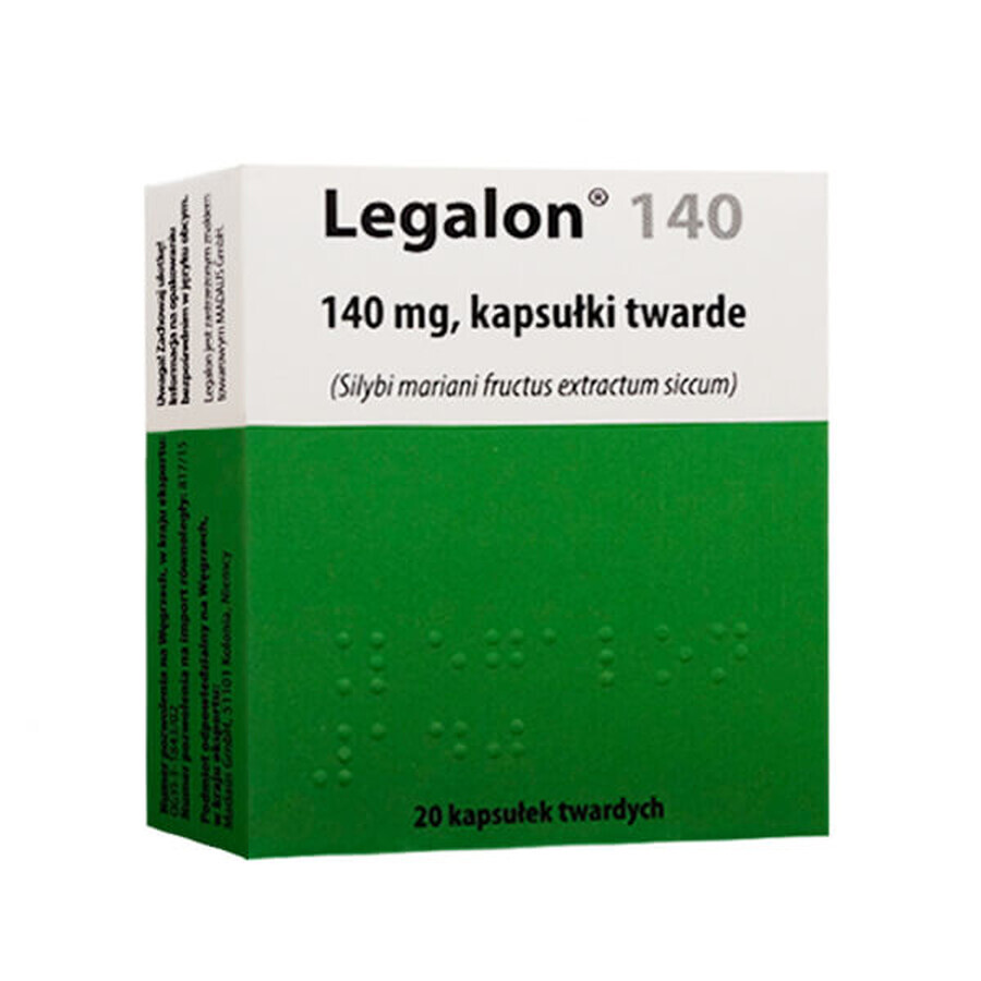 Legalon 140 mg, 20 hard capsules (parallel import)