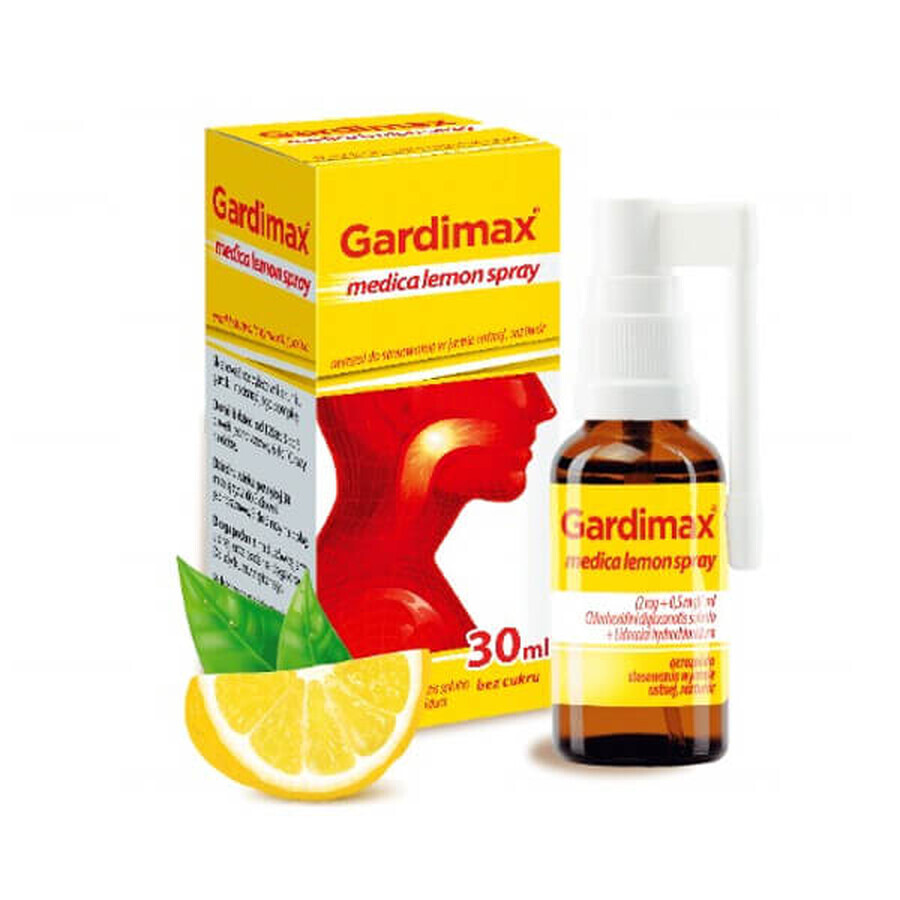 Gardimax Medica Lemon Spray (2 mg + 0,5 mg)/ml, spray oral, solution, 30 ml