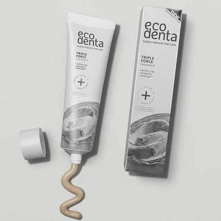 Ecodenta, tandpasta met drievoudige werking, witte klei en propolis, fluoridevrij, 100 ml