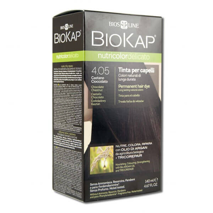 Biokap Nutricolor Delicato, vopsea de păr, 4.05 ciocolată castan, 140 ml