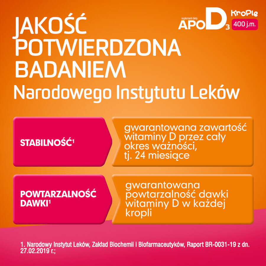 ApoD3 Drops, vitamin D3 400 IU for infants and children from the first day, 10 ml