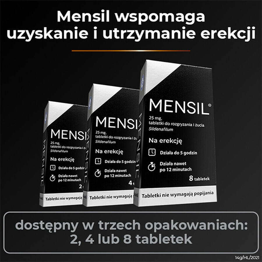 Mensil 25 mg, 2 comprimate masticabile