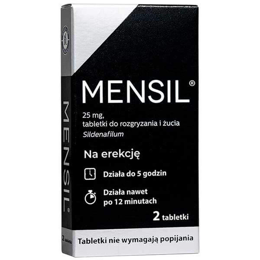 Mensil 25 mg, 2 comprimate masticabile