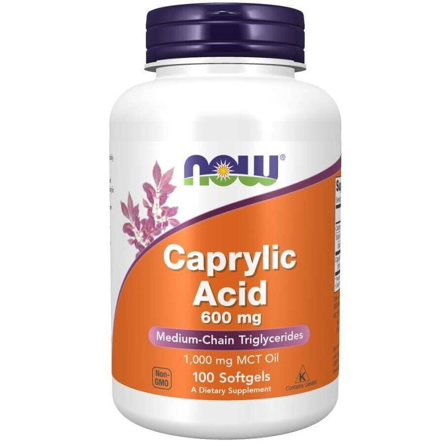 Now Foods, Caprylic Acid, Caprylic Acid, 600 mg, 100 Tablets