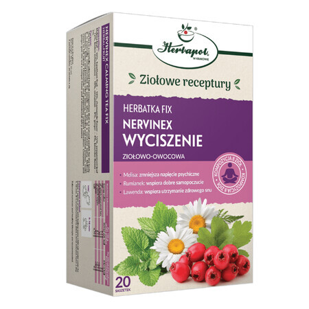 Herbapol Nervinex Kalmerende, kruiden-fruit fix thee, 2 g x 20 builtjes