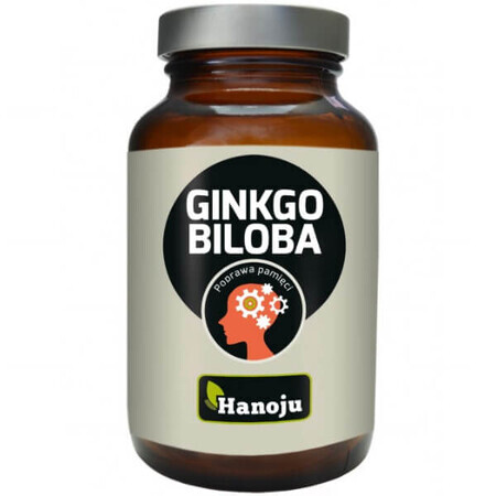 Hanoju, estratto di Ginko biloba 400 mg, miglioramento della memoria, 90 capsule