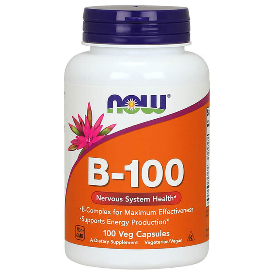 Now Foods B-100, vitamine B-complex, 100 capsules