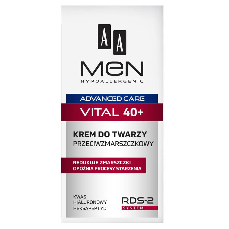 AA Men Advanced Care Vital 40+, antirimpel gezichtscrème, 50 ml