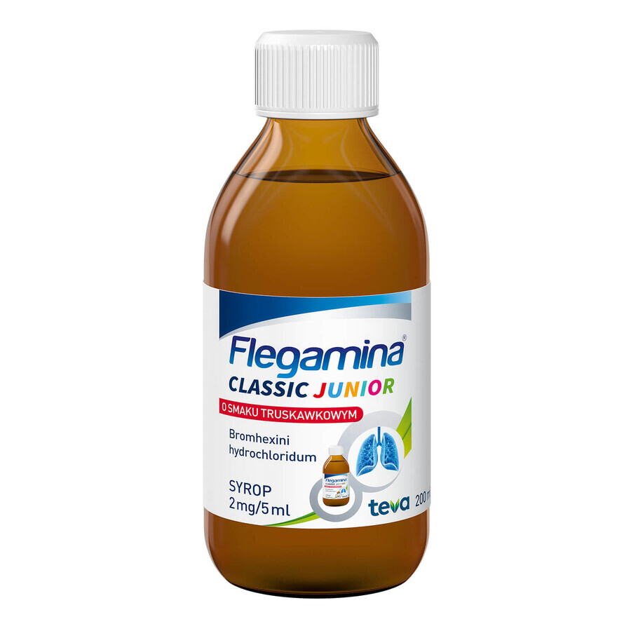 Flegamina Junior 2 mg/ 5 ml, arôme fraise, sirop, 200 ml