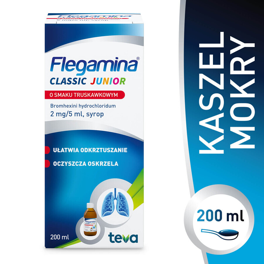 Flegamina Junior 2 mg/ 5 ml, arôme fraise, sirop, 200 ml