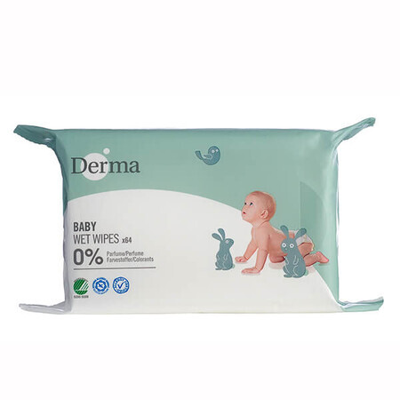 Derma Eco Baby, vochtige doekjes, 64 stuks