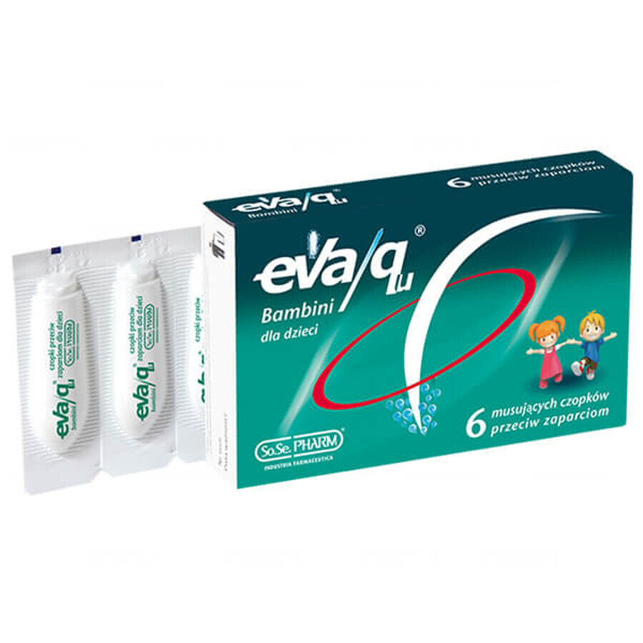 Eva/ Qu Bambini for children, effervescent anti-constipation suppositories, 6 pieces