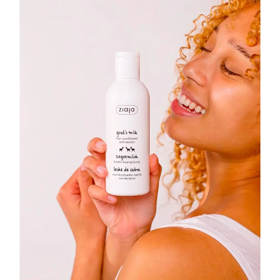 Hair strengthening conditioner with goat milk and keratin, 200 ml, Ziaja