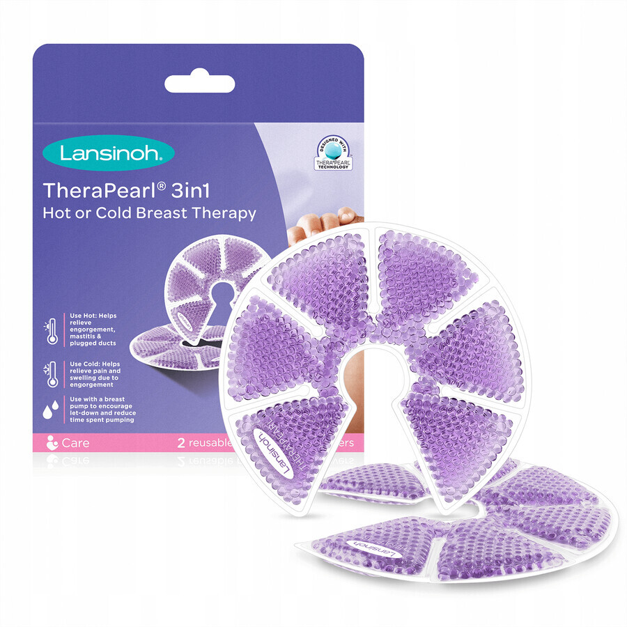 Lansinoh Therapearl, 3-in-1 gel borstkompressen, 2 stuks