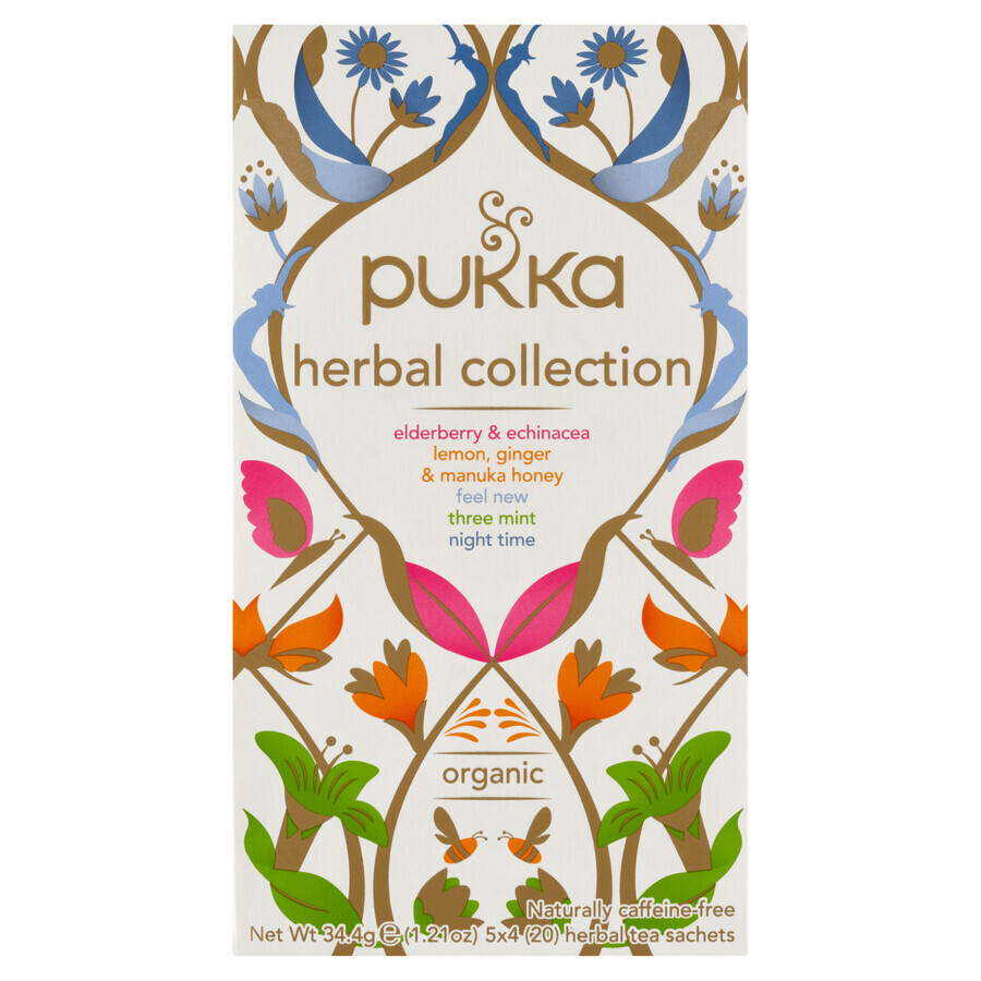 Pukka Herbal Collection Organic, composition de 5 tisanes, 20 sachets